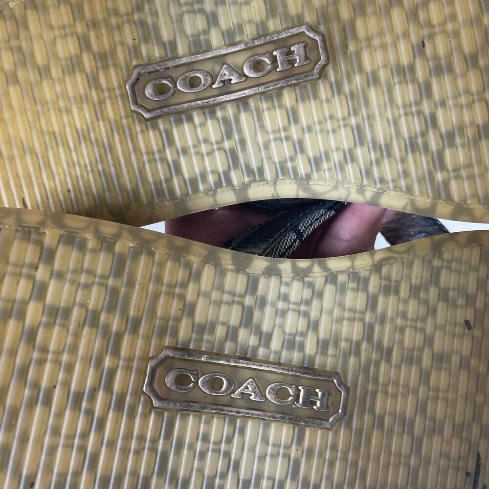 COACH Lindsey Leather Flip Flop Sandals Shoes Silver Gray Black Women's Size 8.5 - Picture 9 of 12